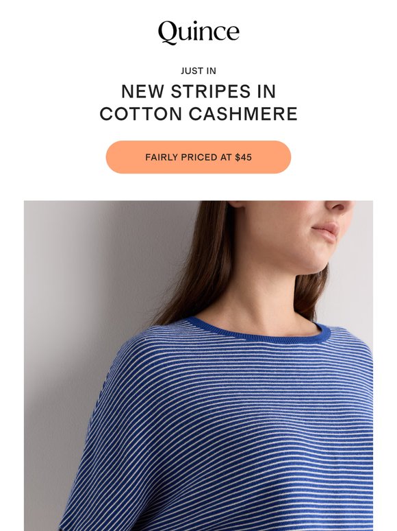 The cotton cashmere favorite, now in new stripes