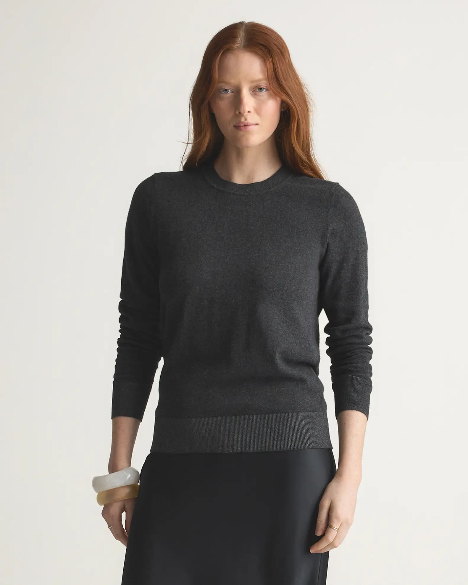 Lightweight Cotton Cashmere Crew Sweater 