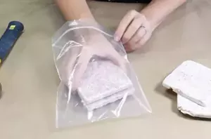 The brilliant reason she seals old tiles in a sandwich bag