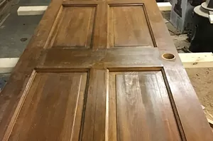 They take their bathroom door off its hinges for this useful update