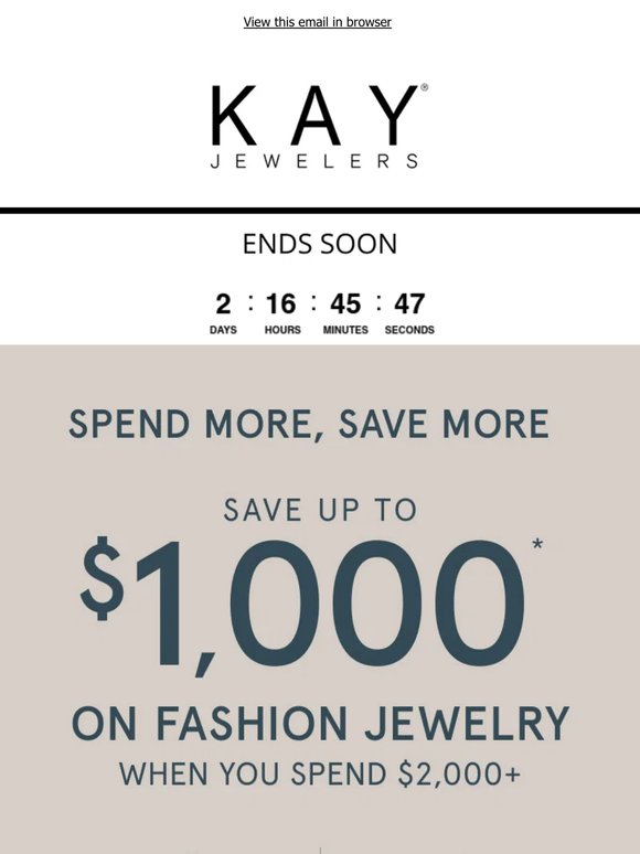 Save $200* When You Spend $500 on Select Fashion Jewelry