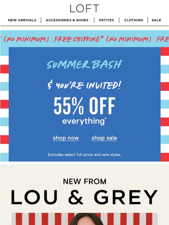 55% off ALL Lou & Grey & more + free shipping?!?*