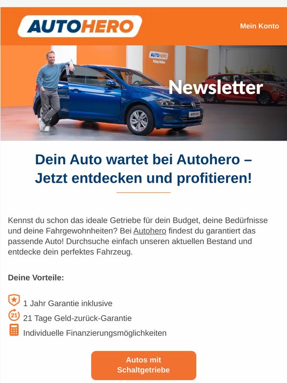 Finde dein Auto bei Autohero – mit 1 Jahr Garantie und mehr!