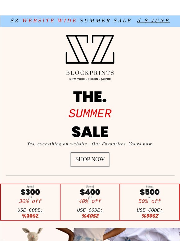 WEBSITE WIDE SUMMER SALE 🛍️