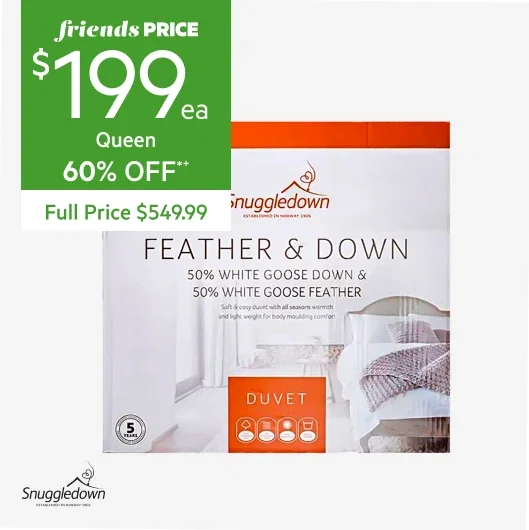 snuggledown 50/50 white goose down and feather quilt