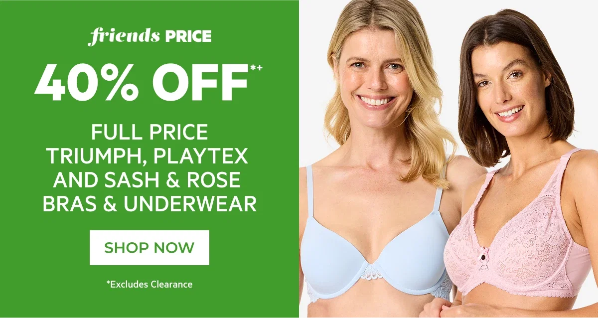 40% off full price triumph, playtex and sash & rose bras & underwear