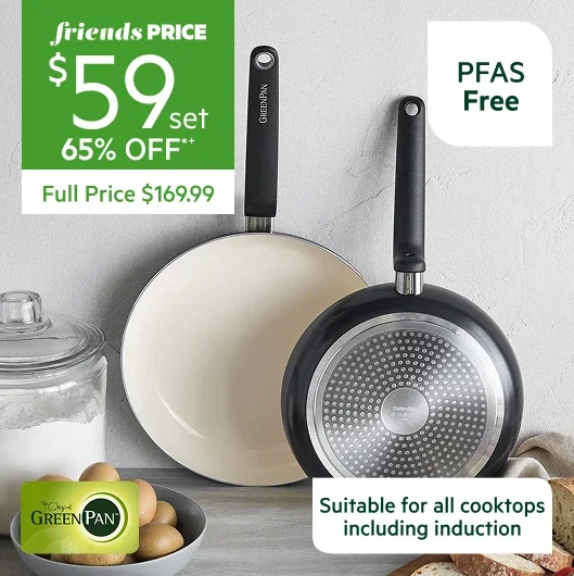 Greenpan rio advanced ceramic non stick fry pan set