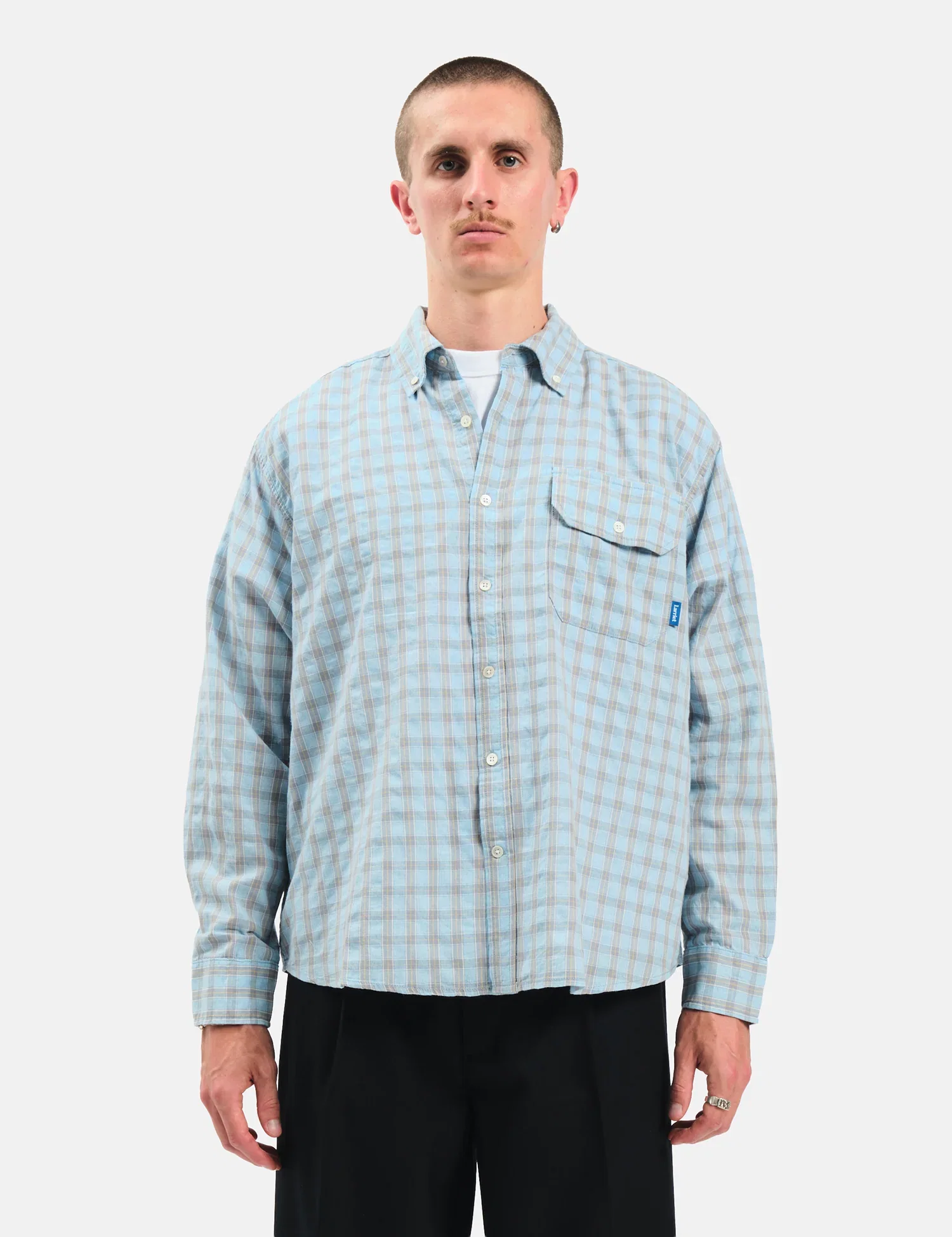 Image of Larriet Weisner Rain Plaid Shirt - Blue
