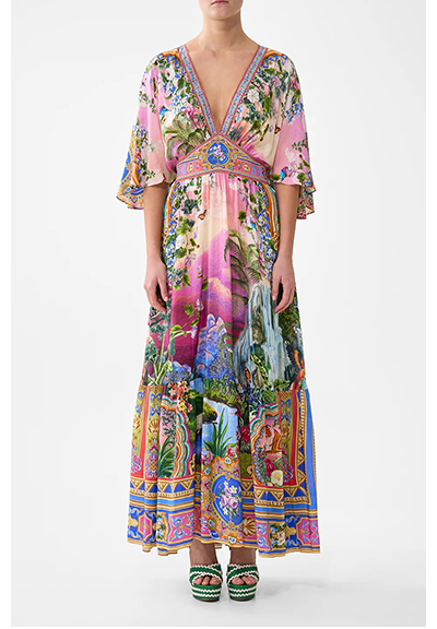 WAISTED DRESS WITH HEM RUFFLE | TURKISH DELIGHT