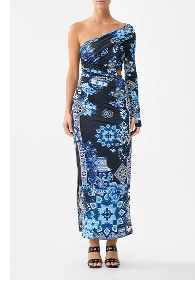 ONE SHOULDER JERSEY CUT OUT DRESS | A TILED WONDERLAND