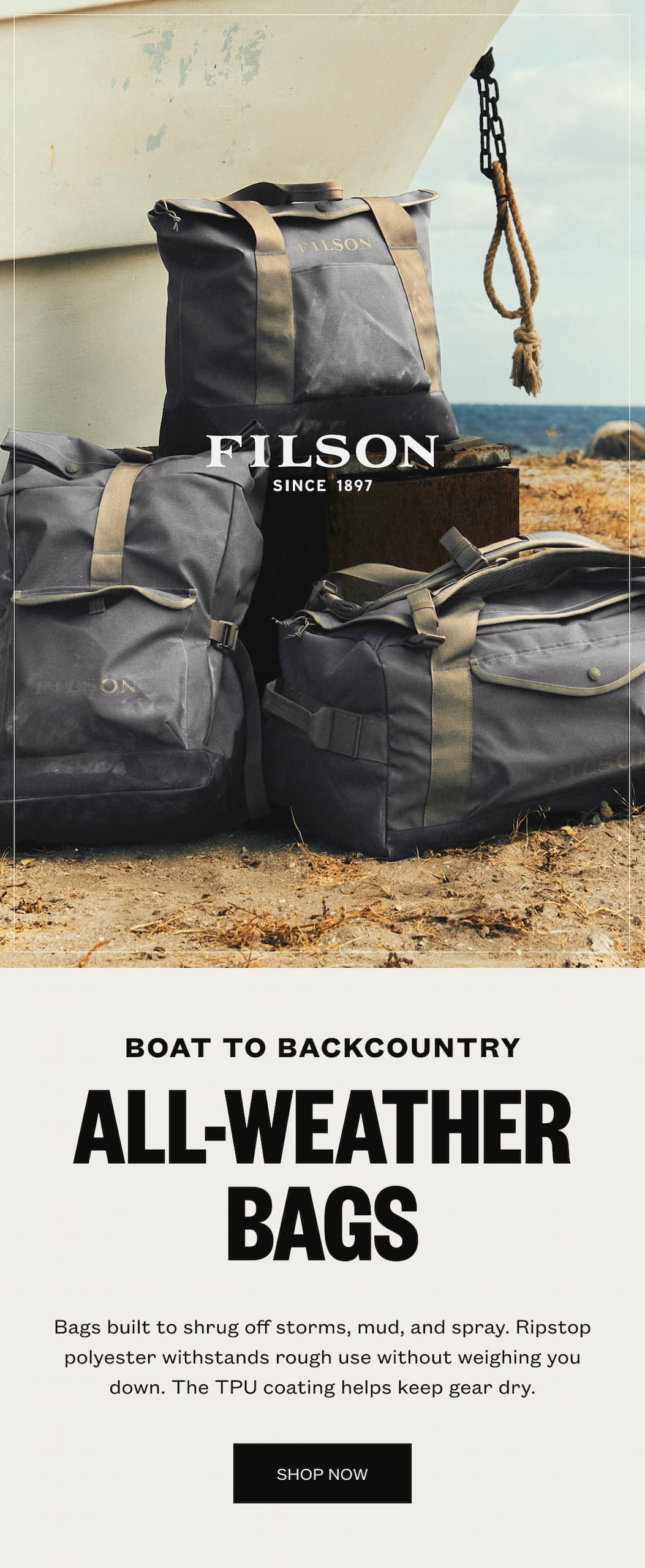 From Boat to Backcountry - All-Weather Bags