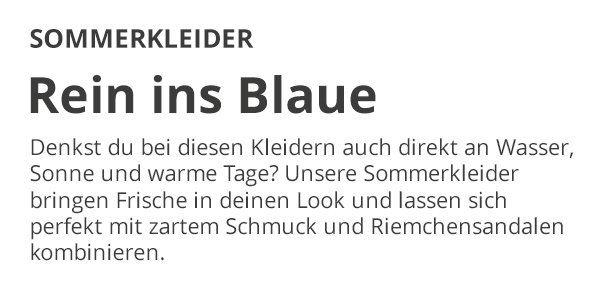 Rein ins Blaue - Sommerkleider