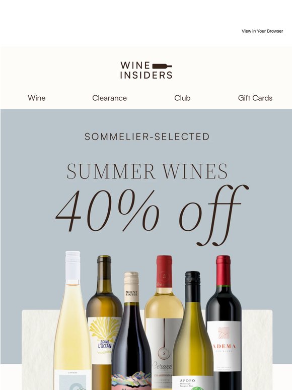 Expert picks—40% off summer bottles
