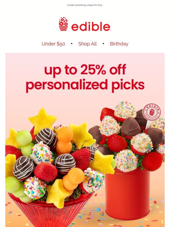 Send a personalized gift up to 25% off