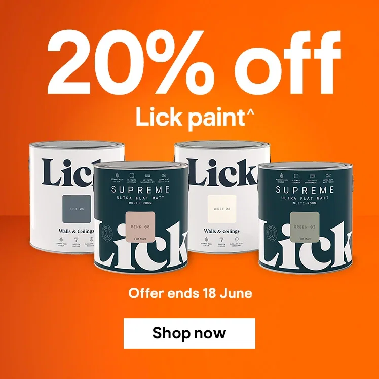 20% off Lick paint^ Offer ends 18 June - Shop now
