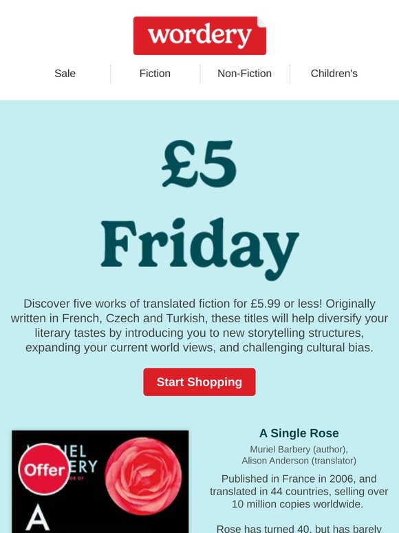 Shop five books every Friday...