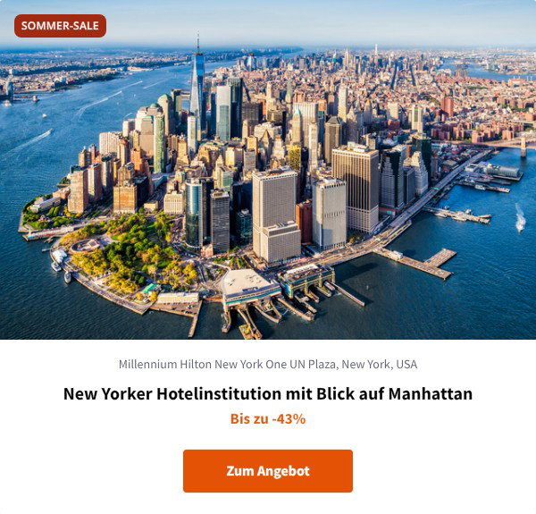 New Yorker Hotelinstitution mit Blick auf Manhattan