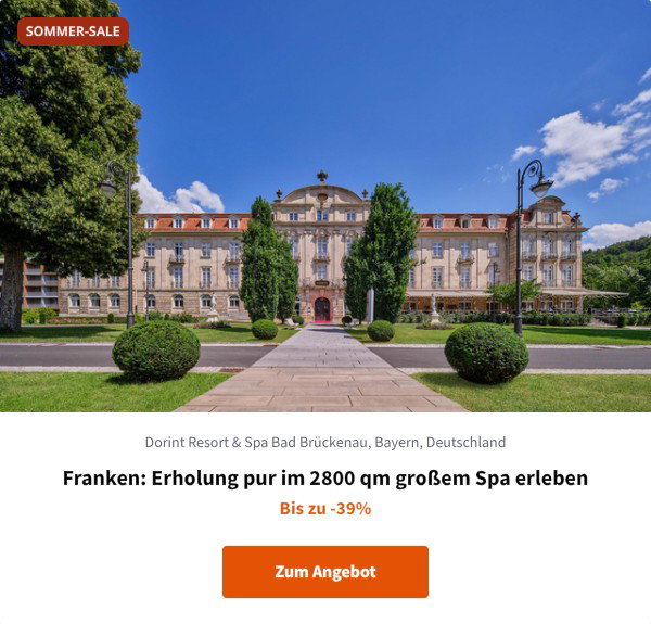 Franken: Erholung pur im 2800 qm großem Spa erleben