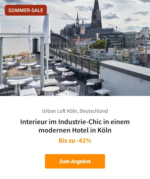 Interieur im Industrie-Chic in einem modernen Hotel in Köln