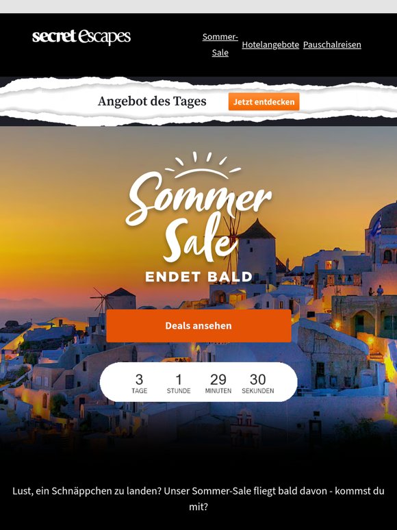 Sommer-Sale: Die letzten 72 Stunden beginnen jetzt.