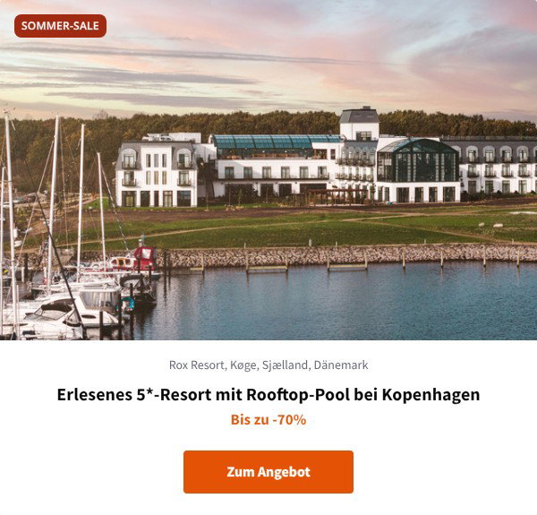 Erlesenes 5*-Resort mit Rooftop-Pool bei Kopenhagen