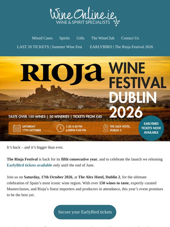 The Rioja Wine Festival is back for 2026 🇪🇸