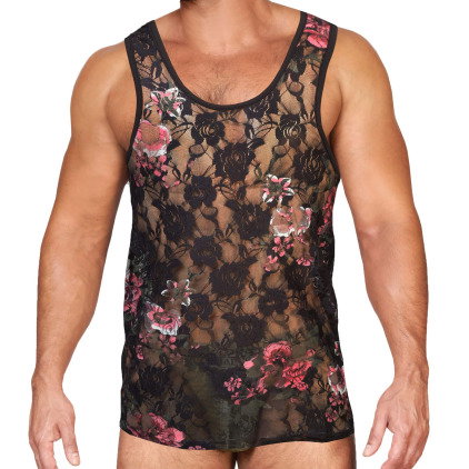 Alpha Charlie Débardeur Dentelle Florale - Noir