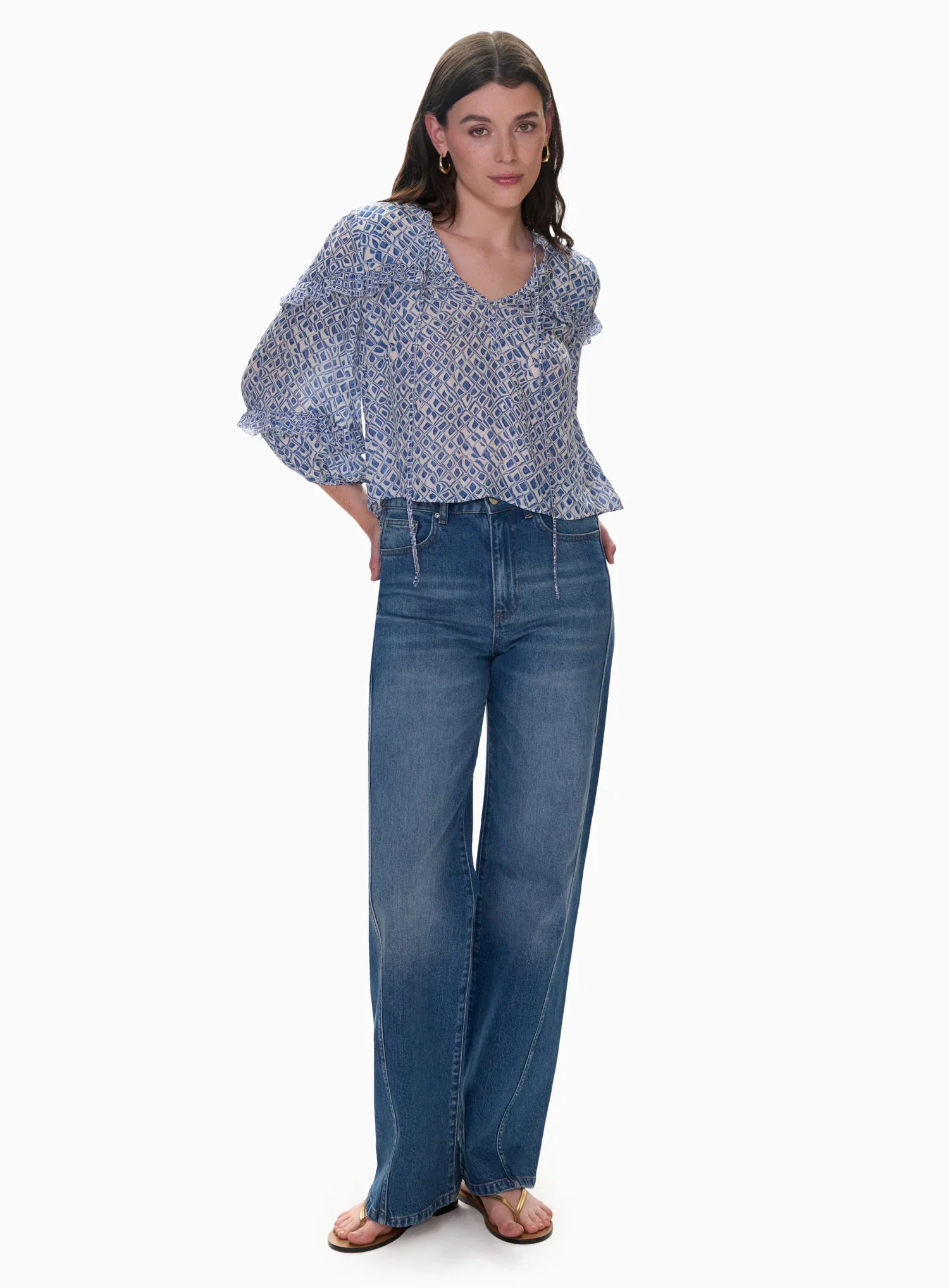 Image of Charlotte Print Mix Blouse