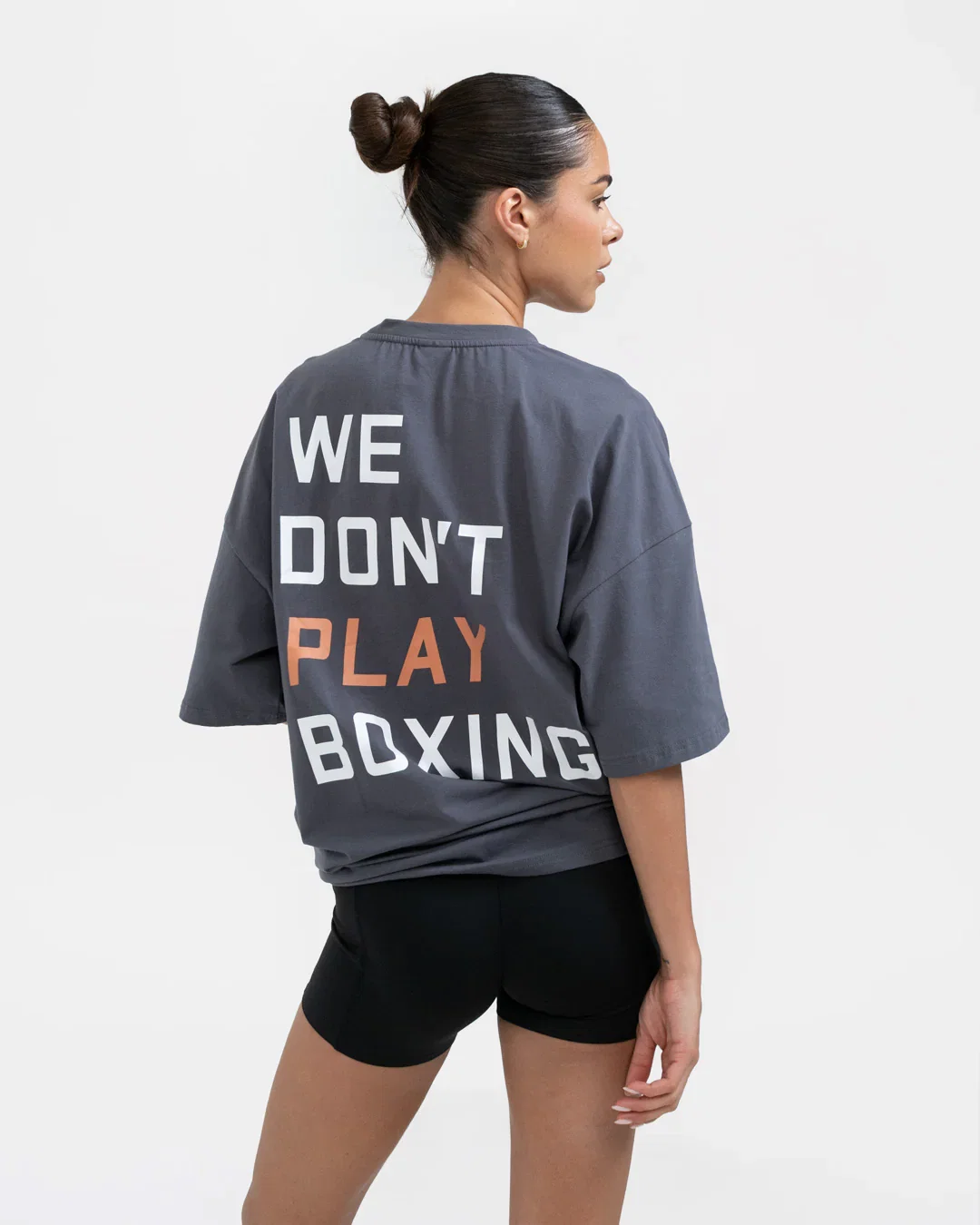 Image of We Don't Play Boxing Oversized T-Shirt - Charcoal