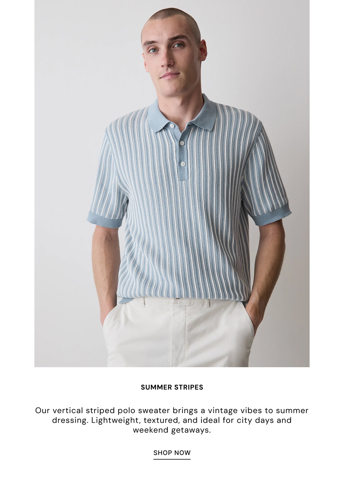 Cotton Short-Sleeve Polo with Johnny Collar