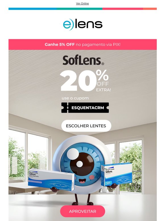 Cupom de 20% off em Soflens!