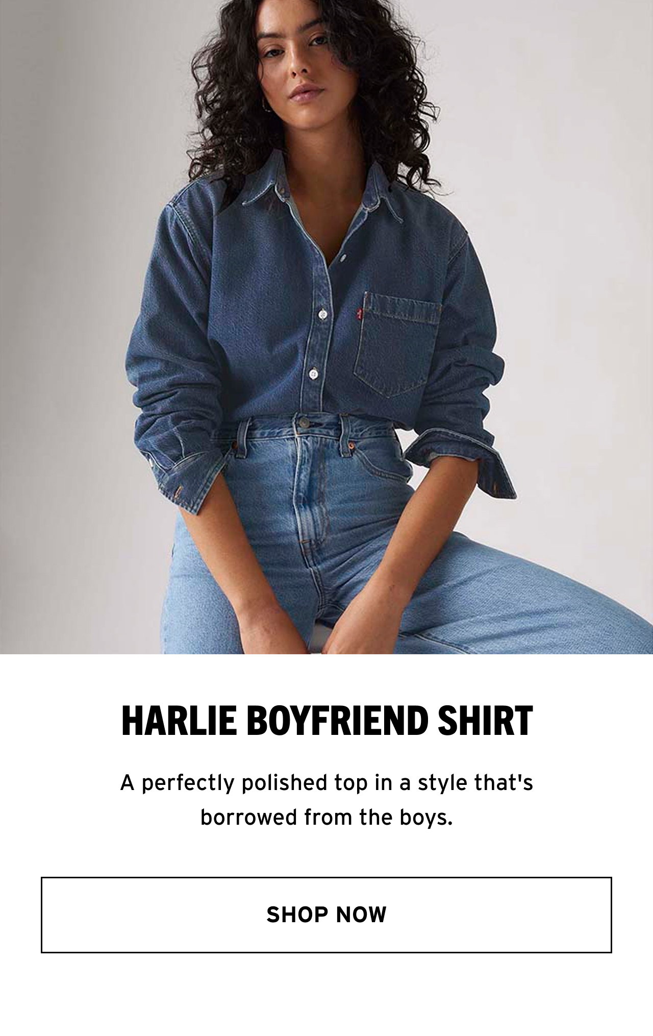 SHOP HARLIE BOYFRIEND SHIRT