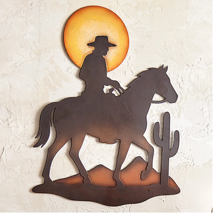 Cowboy Sunset Wall Art