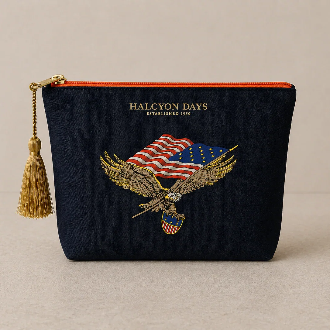 Image of Star-Spangled Banner Canvas Pouch in Navy