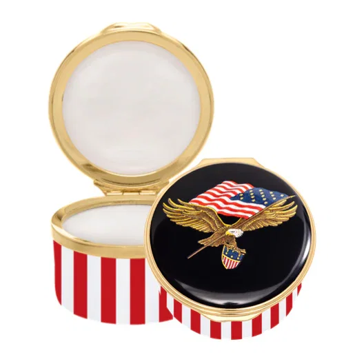 Image of Star-Spangled Banner Striped Base Enamel Box
