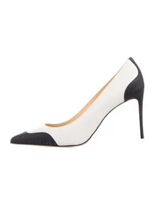 Leather Colorblock Pattern Pumps