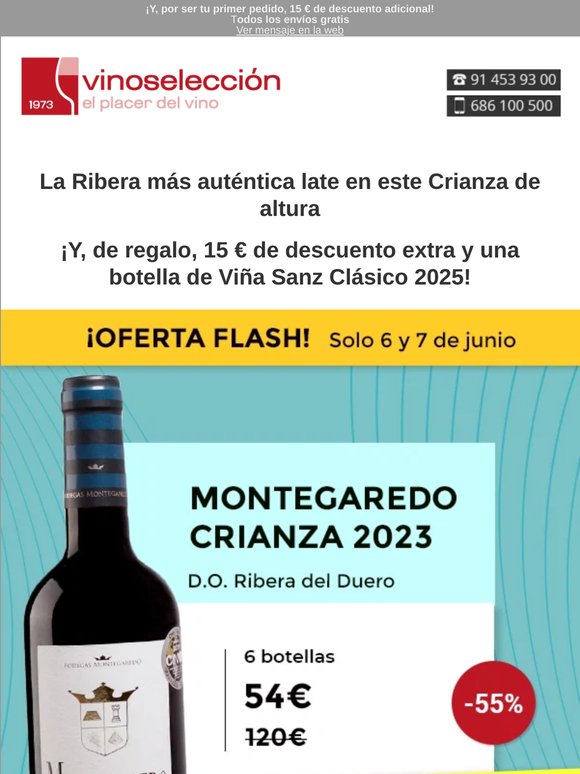 ¡55% DTO y Sanz Clásico 2025 de regalo! Un Crianza de Ribera del Duero de altura | Montegaredo Crianza 2023