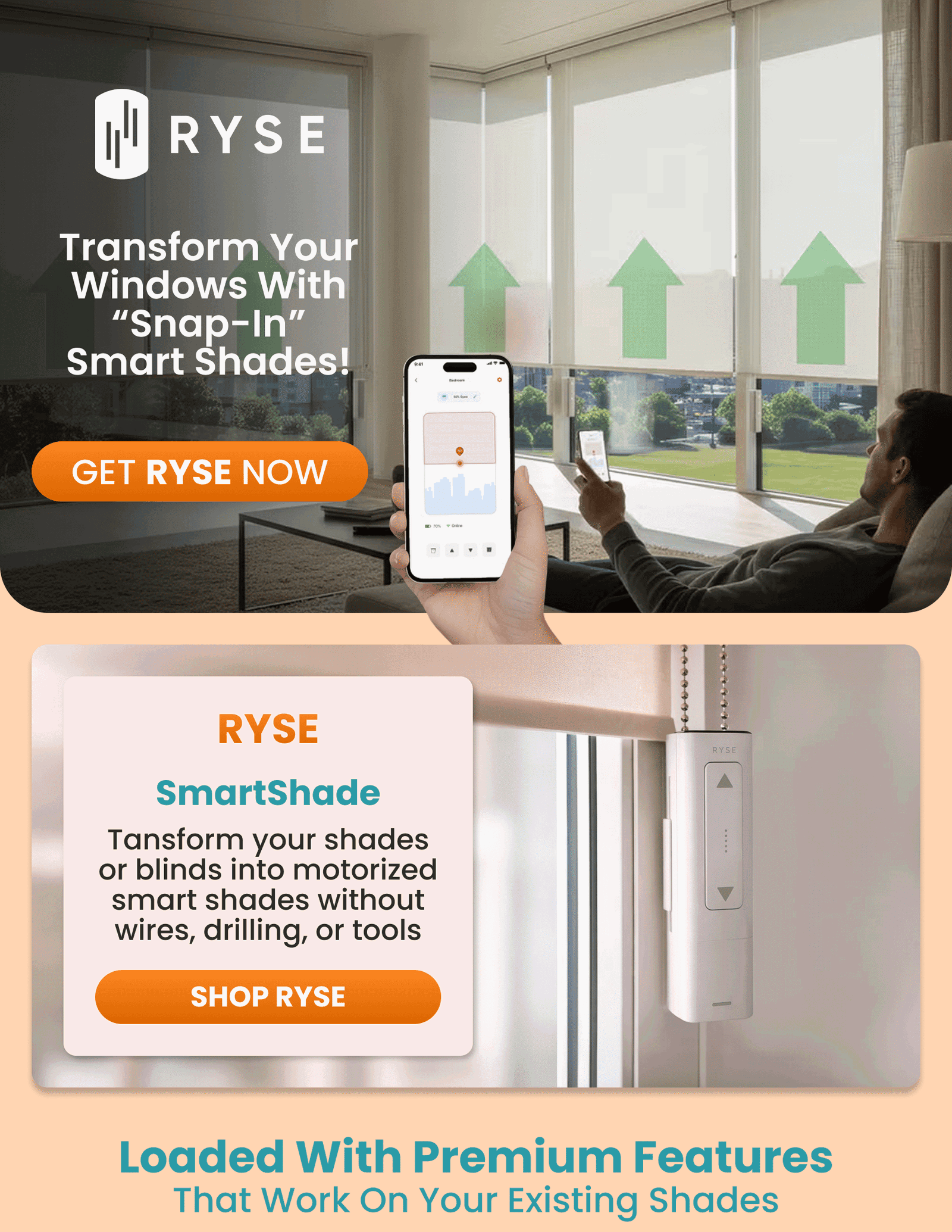 RYSE	SmartShade/Turn your shades or blinds into automatic smart shades in minutes with no wires or drilling