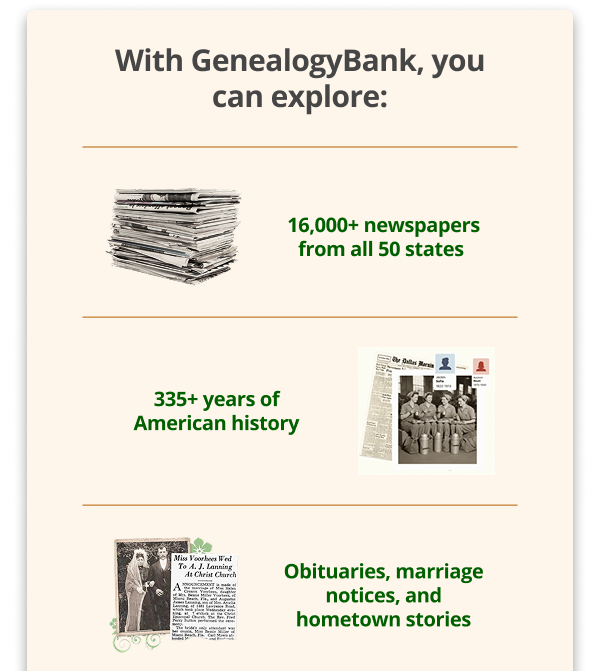 With GenealogyBank, you can explore: