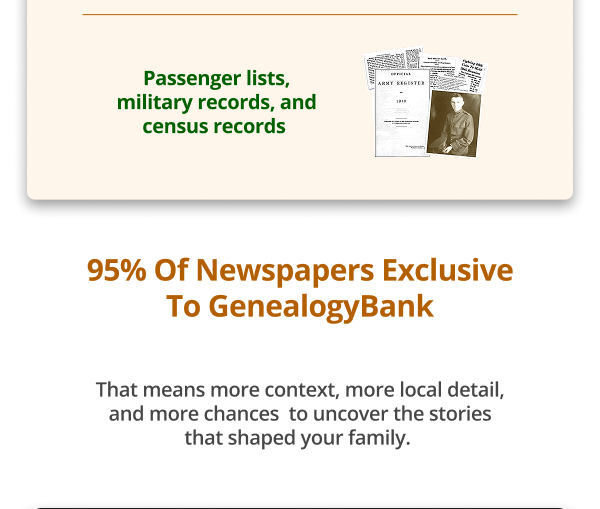 95% of newspapers exclusive to GenealogyBank