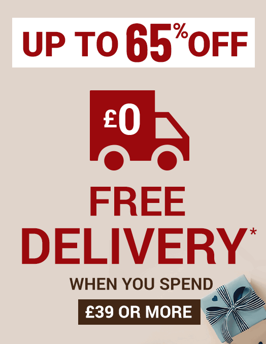 Up To 65% off plus free delivery from £39