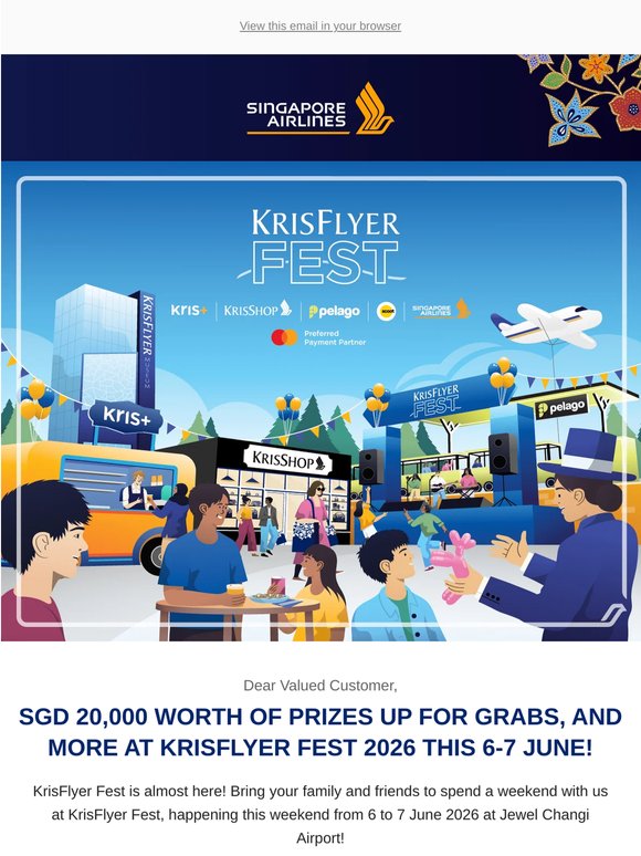 SGD 20,000 worth of prizes up for grabs at KrisFlyer Fest this 6-7 June