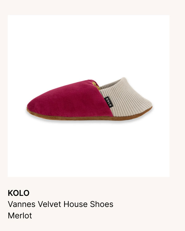 KOLO Vannes Velvet House Shoes Merlot
