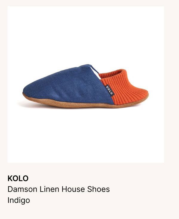 KOLO Damson Linen House Shoes Indigo