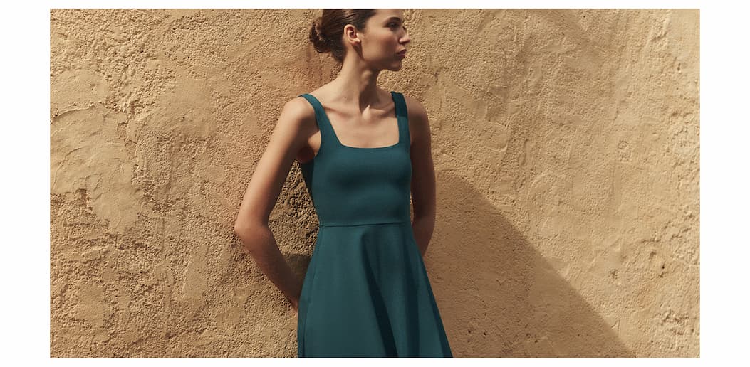 Organic Fit & Flare Square Neck Dress