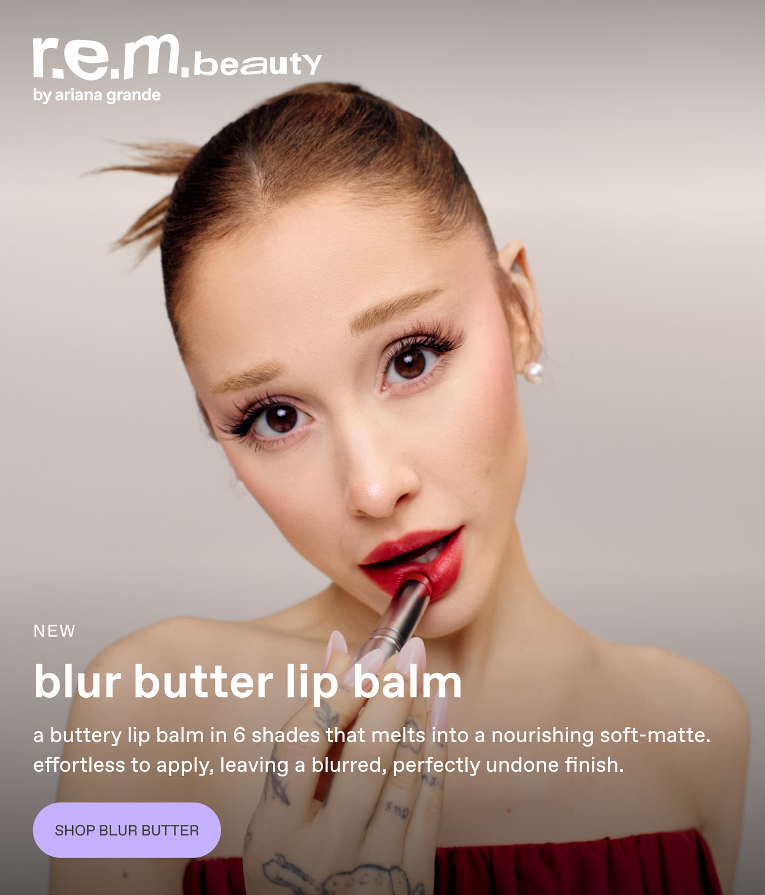 blur butter lip balm - NEW. photo of ariana grande