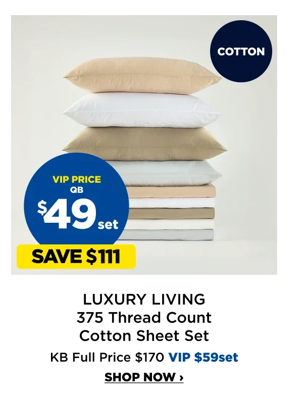 Luxury Living 375 Thread Count Cotton Sheet Set