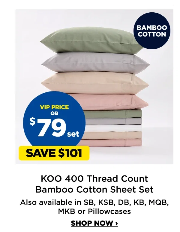 Koo 400 Thread Count Bamboo Cotton Sheet Set