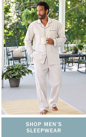 Shop Men's Sleepwear. Men's Striped Cotton Seersucker Long Pajama Set