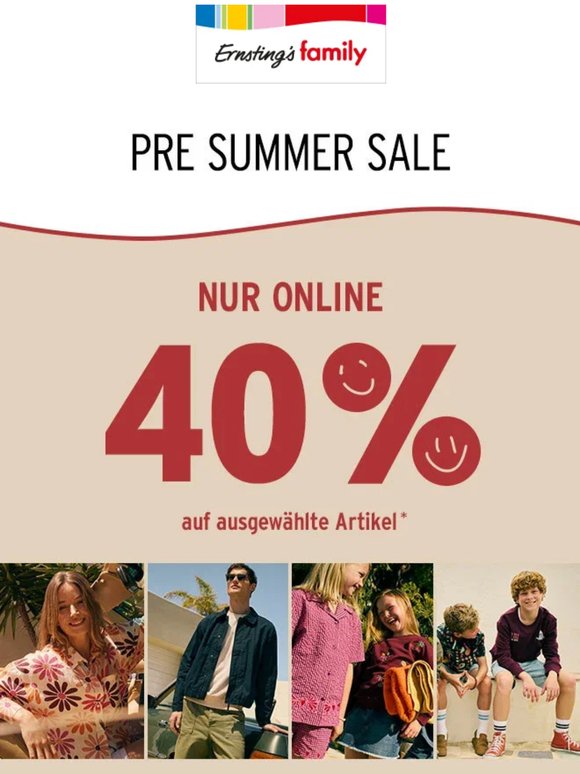 Nur Online: 40% auf ausgewählte Artikel